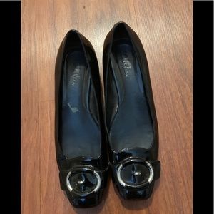 Nike Black Flats with Silver Buckle